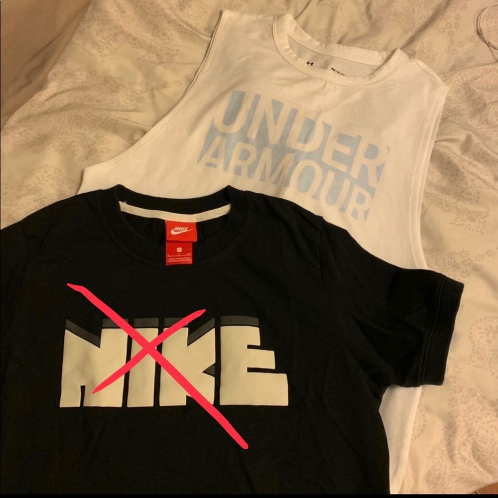 Under armour and Nike shirts